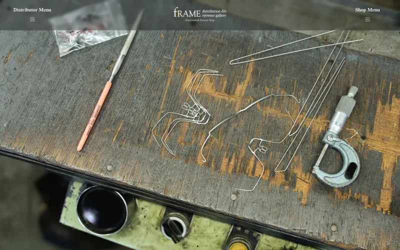 fRAME eyewear gallery PCのトップページ