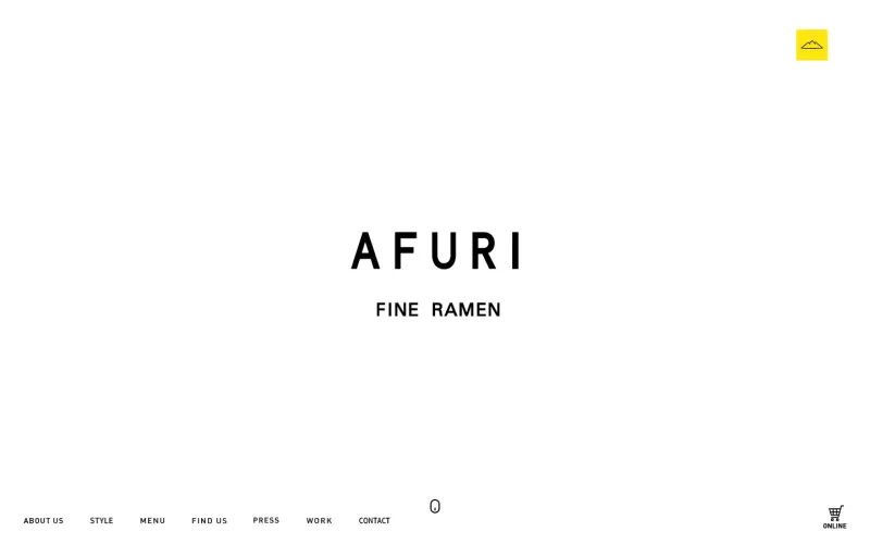 AFURI 新宿ルミネ PCのトップページ