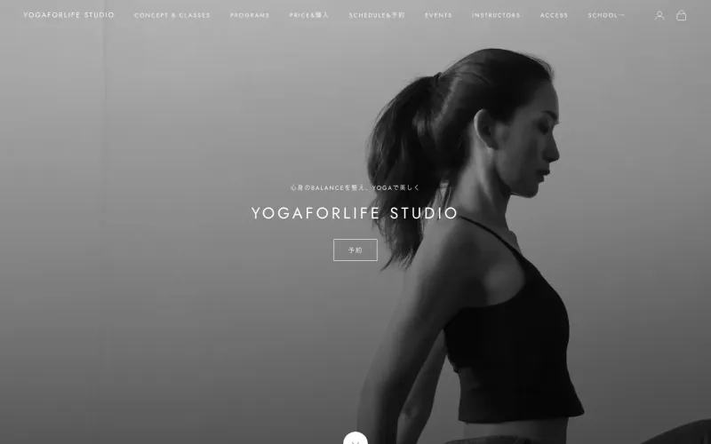 YOGAFORLIFE STUDIO PCのトップページ